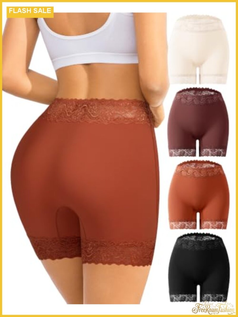 High Waisted Slip Shorts for Under Dresses Anti-Chafing Seamless Nylon Spandex
